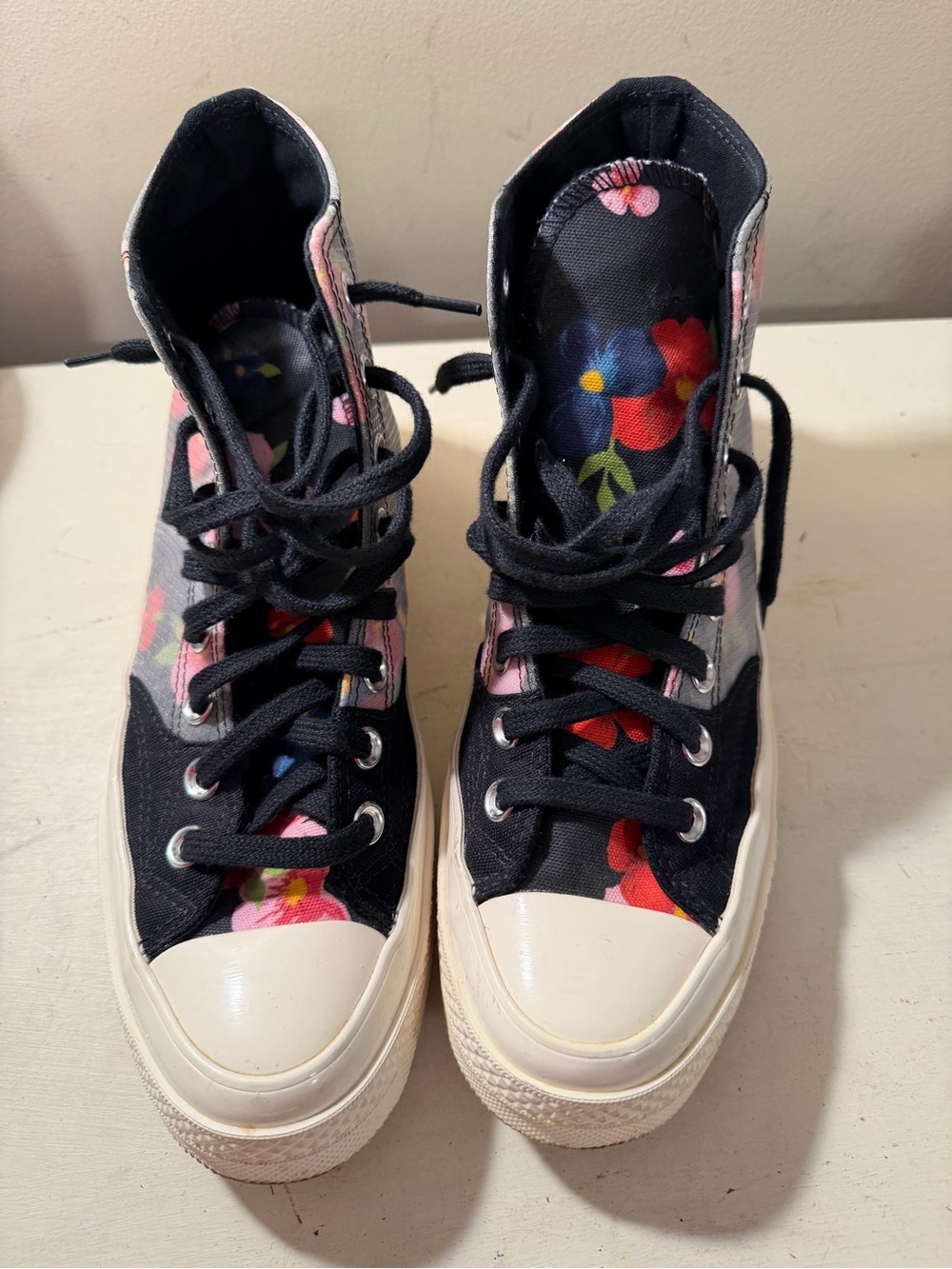 Converse Women's Black Floral High-Top Sneakers